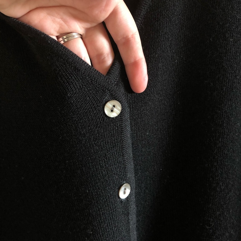 SOLD • black minimal long knit cardigan - Picture 4 of 6